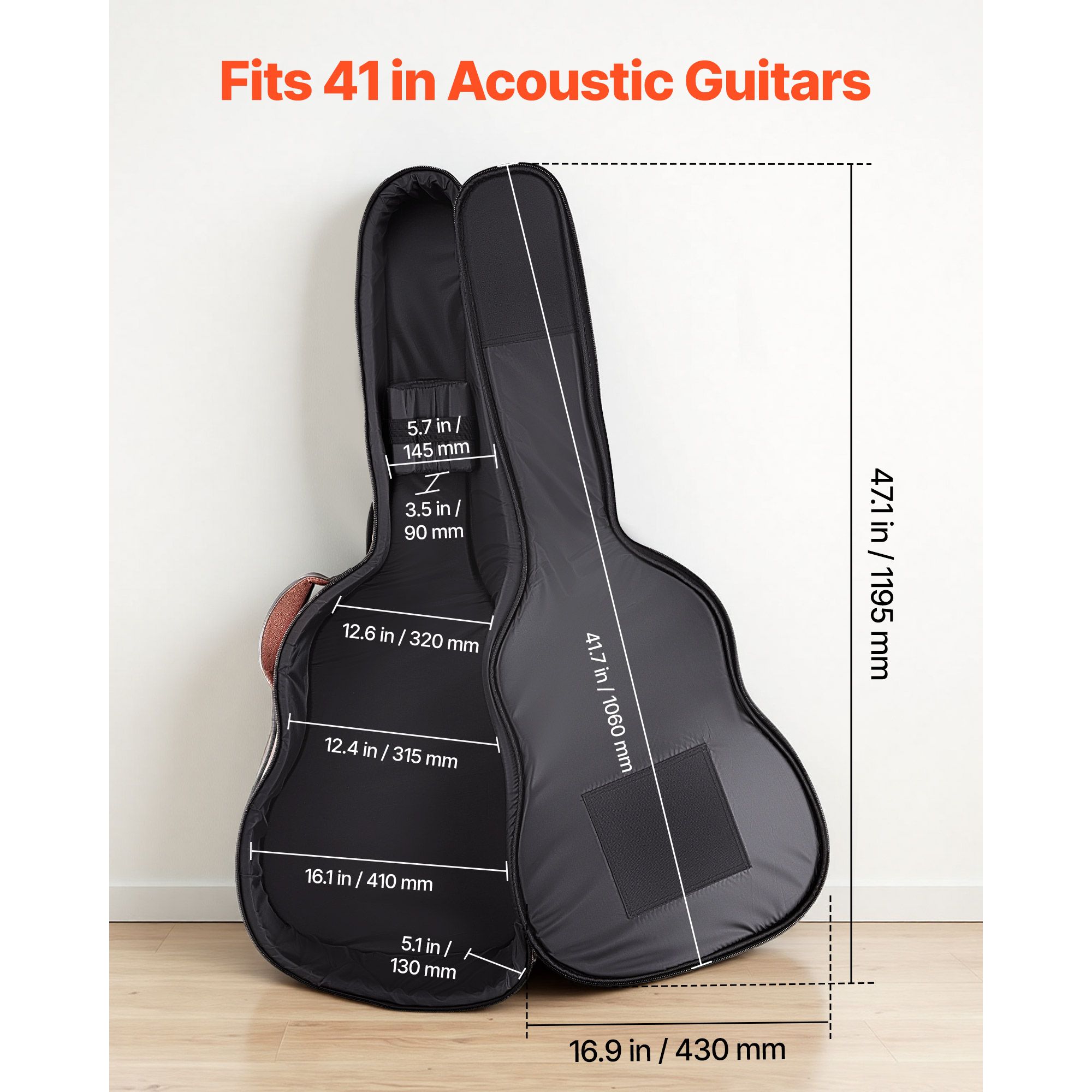 Acoustic Guitar Hard Case, 47. - đánh giá và giá Guitar Strap Padded