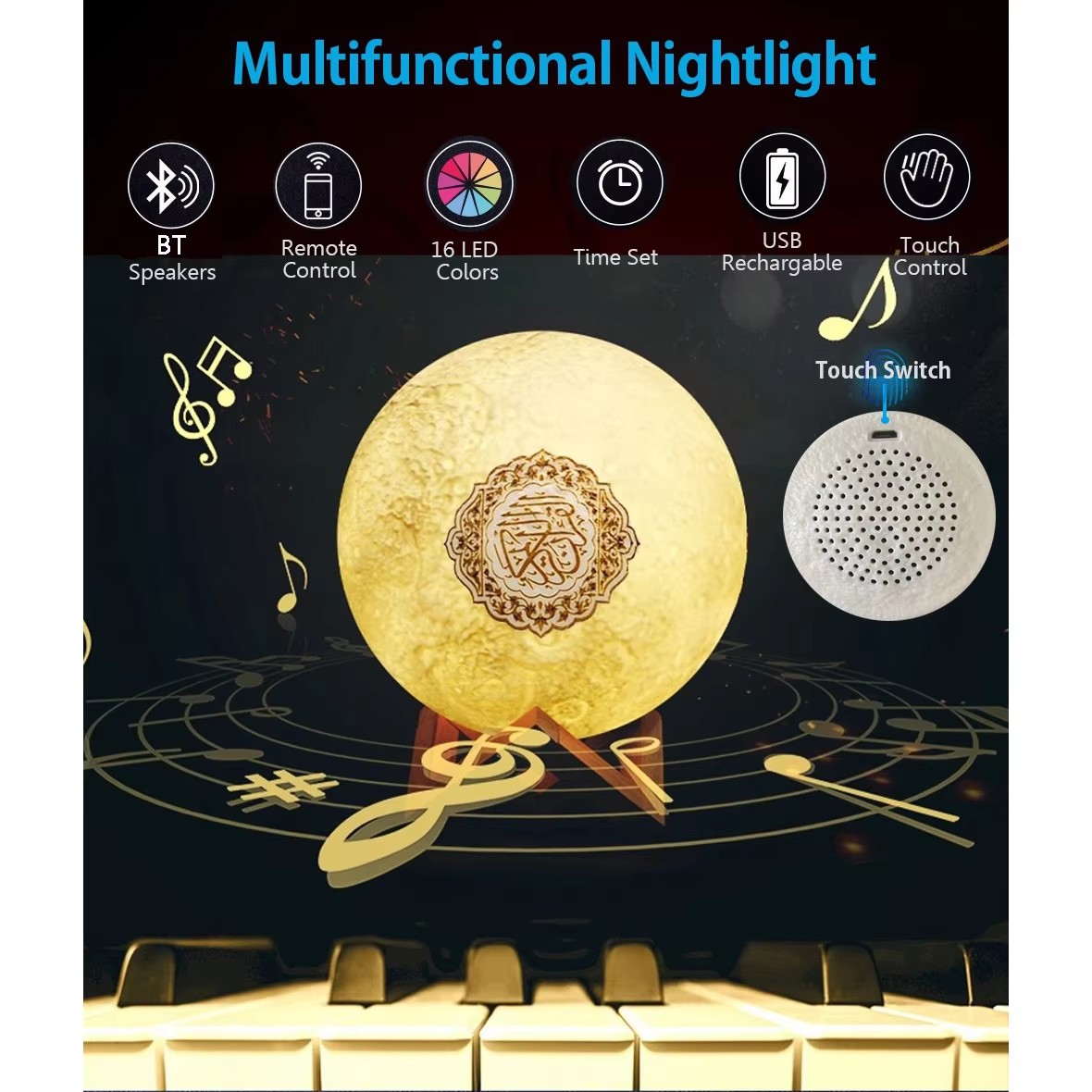 Night Light Wireless Bluetooth - đánh giá và giá Audio Music Islamic